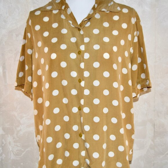 Women's Vintage Polka Dot Button Up Blouse Size XS - Picture 1 of 6